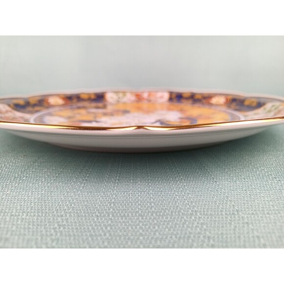 Japanese Porcelain Platter Decorative Plate Scalloped Edge Vintage Meiji Style - Picture 4 of 10